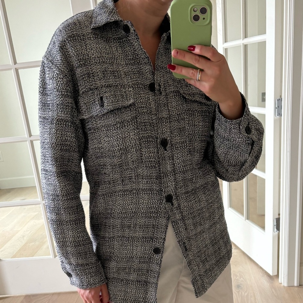 Aritzia Tweed Cotton Shirt Jacket Size Small-Medium